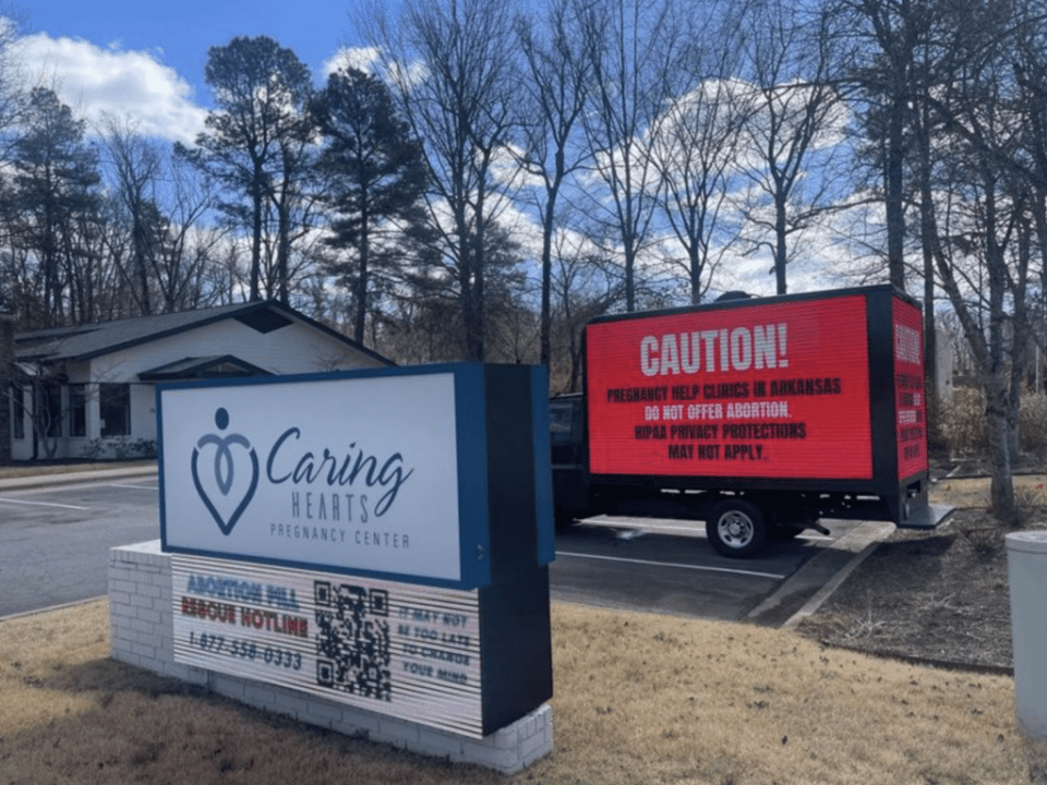 Mobile Billboard Parks Outside Fake Abortion Clinics to Expose Lies and Protect Would-Be Patients