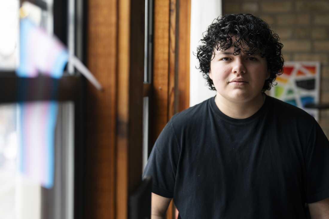 Ben Garcia, who is a patient at Ann & Robert H. Lurie Children’s Hospital, in his home in Rogers Park on Feb. 14. Garcia received surgery at Lurie before the hospital stopped doing them, but is worried that other gender-affirming treatments could eventually be affected.