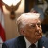 President Trump looks on during a cabinet meeting at the White House on Monday.