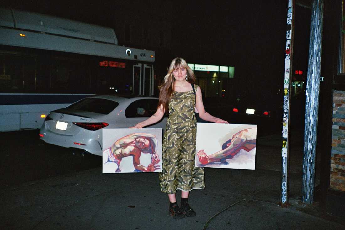 Lamm on her way to an exhibition of her paintings in Brooklyn, June 2024.